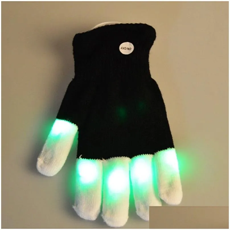 Outdoor Games 7 Modes Color Changing Flashinges Led Glove For concert Party Halloween Christma Fingers Flashing Glowing Finger Light glowing