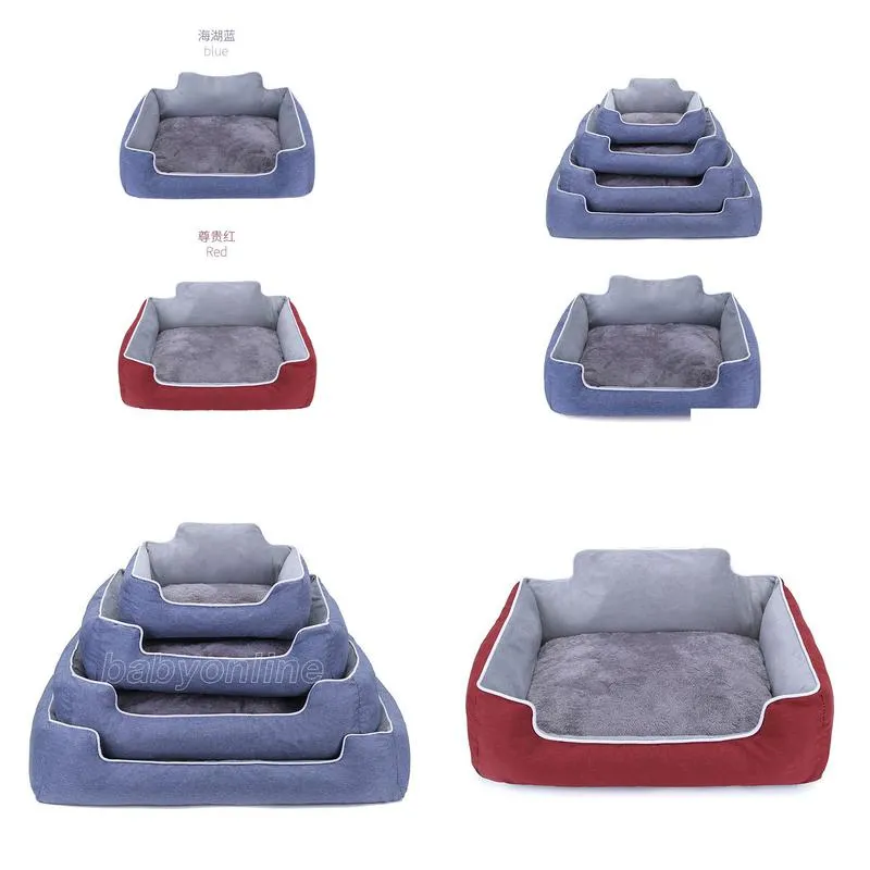 kennels pens pet big dog bed warm house kennels candy-colored square nest pets kennel for small medium large dogs cat puppy plus size baskets