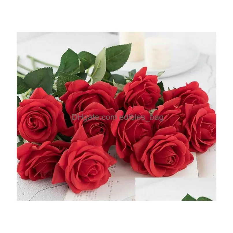real touch rose decor rose artificial flowers silk flowers floral wedding bouquet home party design flower ga77