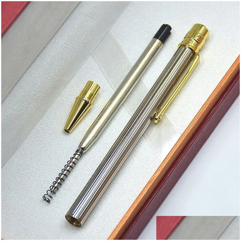 wholesale high quality santos metal ballpoint pen slender pole design stationery school office supplies writing smooth ball pen ball-point pnes 10