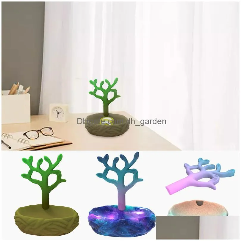 Molds Sile Mini Tree With Stand Holder Molds Epoxy Resin Diy Home Plant Decoration Making Mod Storage Tray Drop Delivery Jew Dhgarden Dhtac