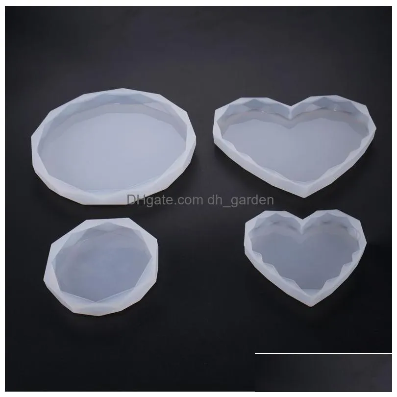 Molds Round Heart Rhombus Sile Molds Epoxy Resin Mod Large Circle Coaster Tile Mold And Polymer Clay Board Diy Drop Delivery Dhgarden Dh63K