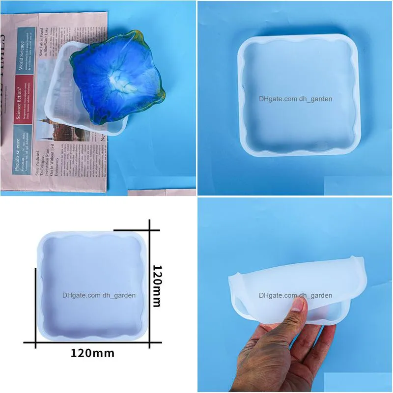 Molds Square Resin Coaster Molds With Flower Edge For Casting Agate Diy Crafts Drop Delivery Jewelry Jewelry Tools Equipment Dhgarden Dhfto