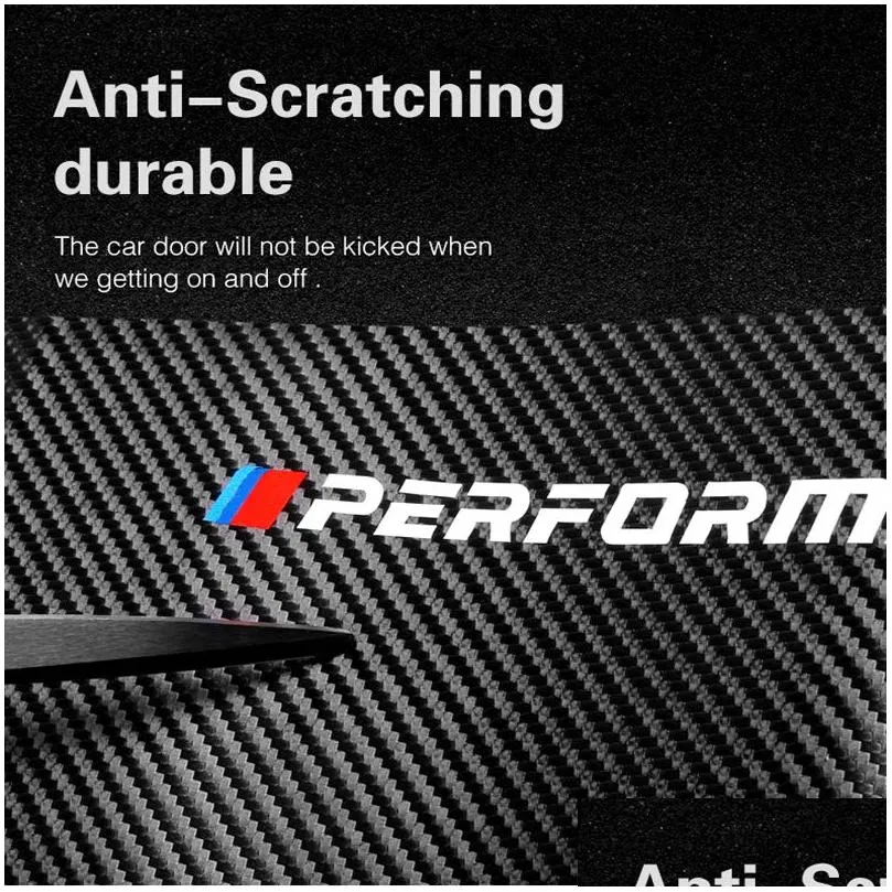 For Bmw Stickers E90 F30 F10 F07 F20 F25 F26 F15 F16 E84 F48 X1 X3 X5 Car AntiKick Pad Carbon Fiber Leather PVC Door Protection