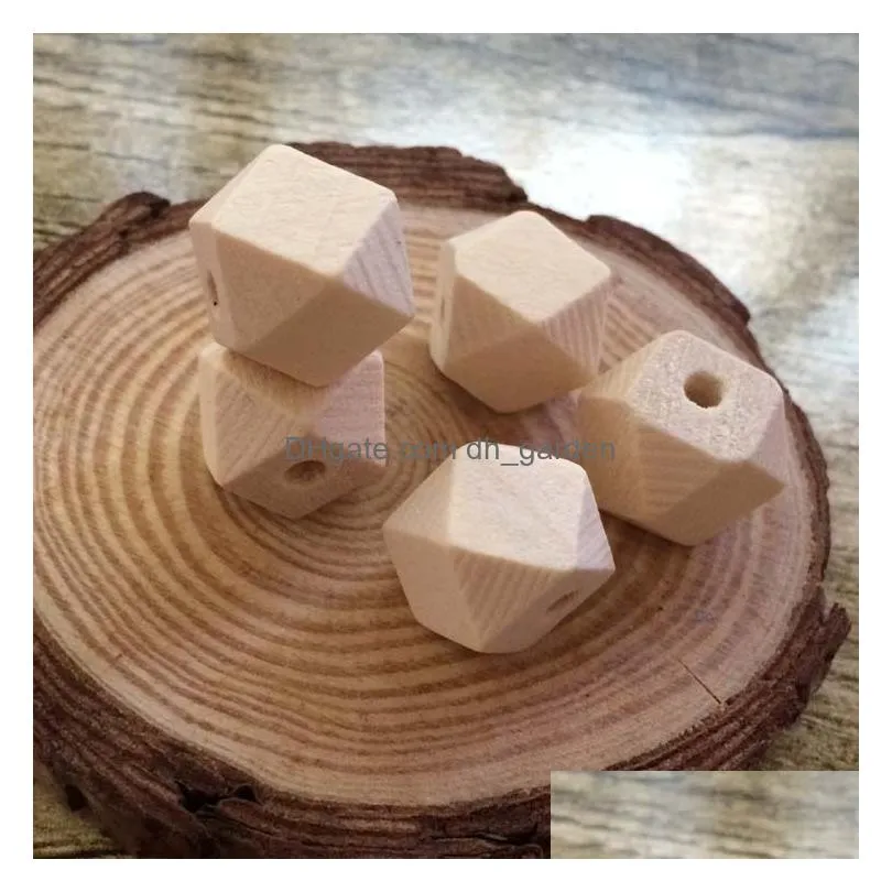 Wood 10 12Mm Wood Geometric Beads Natural Unfinished For Jewelry Making Diy Accessories Wooden Necklace Wholesale 100Pcs Dro Dhgarden Dhd9G