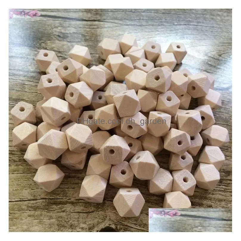 Wood 10 12Mm Wood Geometric Beads Natural Unfinished For Jewelry Making Diy Accessories Wooden Necklace Wholesale 100Pcs Dro Dhgarden Dhd9G