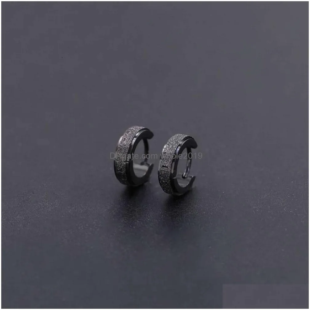 Stud Trendy Titanium Steel Colorless Versatile Circled Male Style American Earrings Dominant Advanced And Cool Drop Delivery Jewelry E Dhxrm