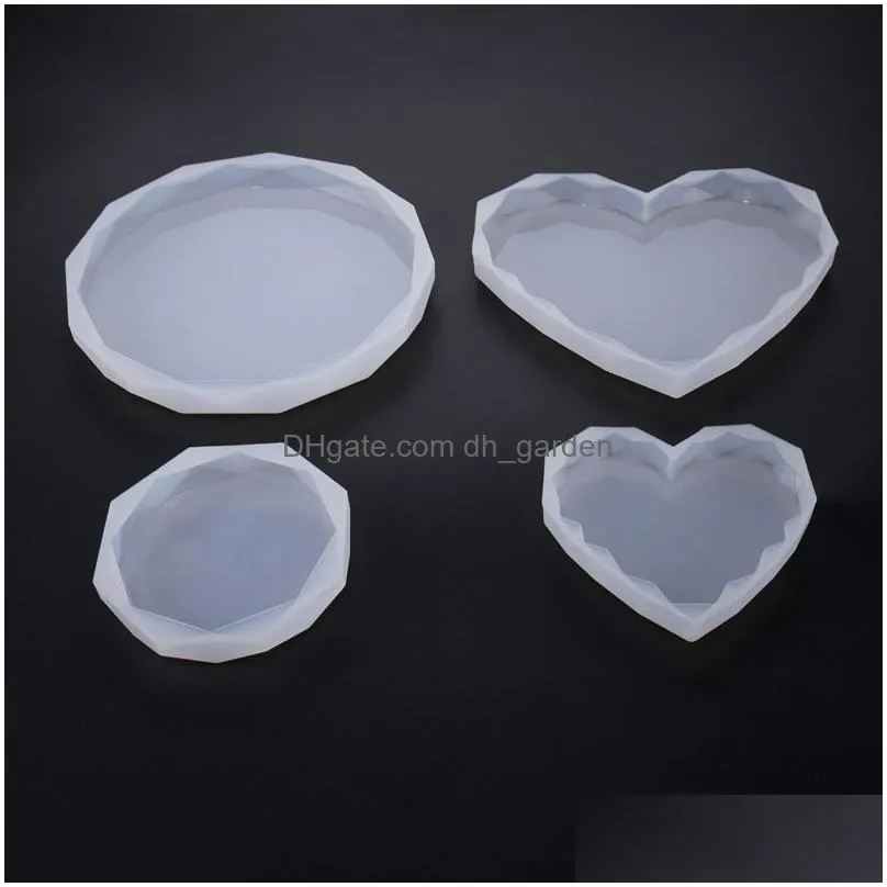 Molds Round Heart Rhombus Sile Molds Epoxy Resin Mod Large Circle Coaster Tile Mold And Polymer Clay Board Diy Drop Delivery Dhgarden Dh63K