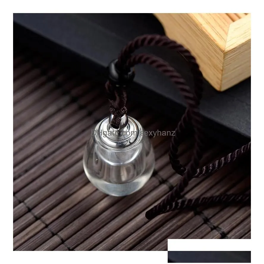 pendant necklaces transparent crystal bottle  detachable oil container lanyard necklace white ornament for womenpendant