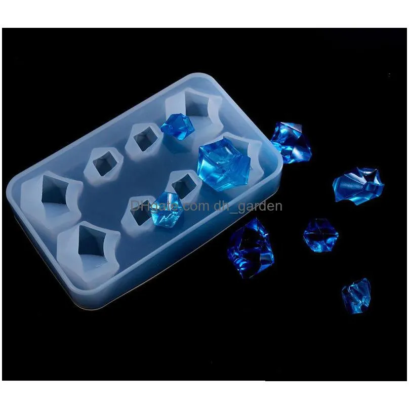 Molds Semi Transparent Mold Sile Clear Simation Ice Irregarity Crystal Beads Resin Jewelry Tools 8 Grid 2 Size Drop Delivery Dhgarden Dhs8N