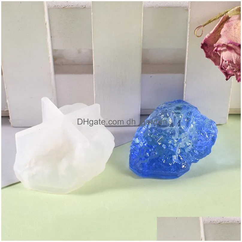 Molds Irregar Stone Sile Resin Molds For Jewelry Uv Epoxy Mod Charm Pendant Rock Flexible Mold Drop Delivery Jewelry Jewelry Dhgarden Dhvie