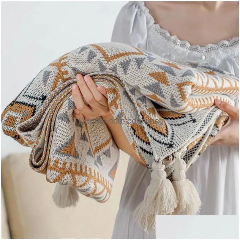 Blanket Knitted Poncho Sweater For Women Cloak Shawl Wraps Open Stitch Spring Autumn And Winter Printing Capes Knitwear Drop Delivery Dhwse