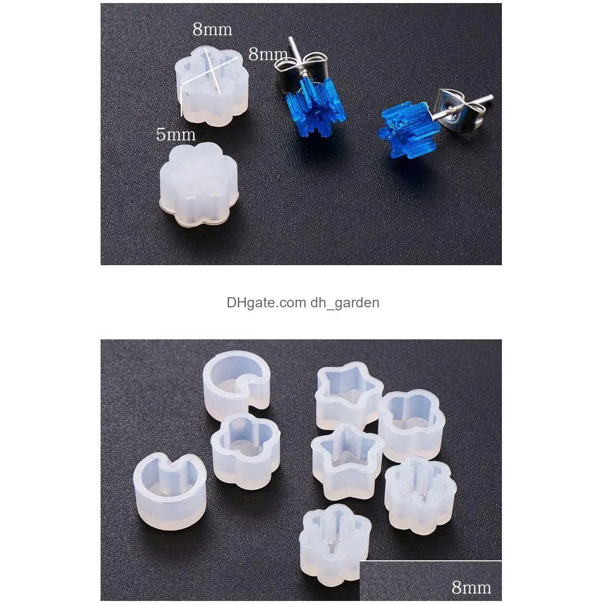 Molds Mini Stud Earrings Sile Mold Crystal Epoxy Handmade Star Flower Shape Earring Pendant Ear Hook Diy Resin Jewelry Drop Dhgarden Dhkdo