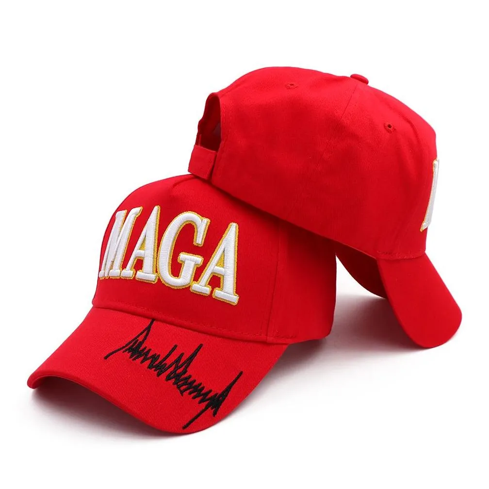 maga embroidery hat trump 2024 black red baseball cotton cap for election