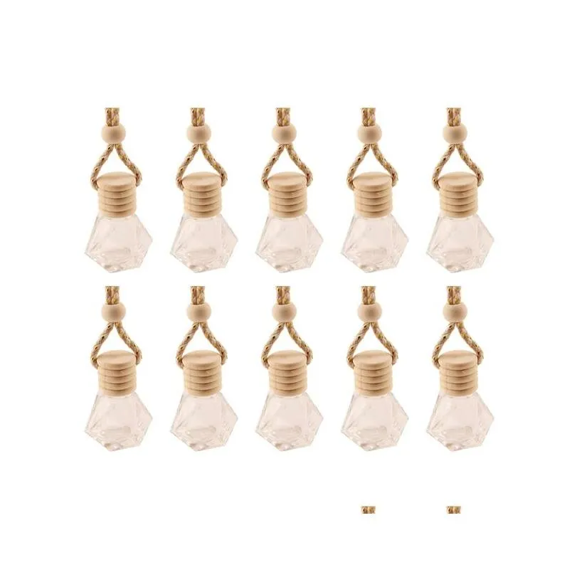 stock car hanging glass bottle empty perfume aromatherapy refillable diffuser air fresher fragrance pendant ornament fy5288 0704