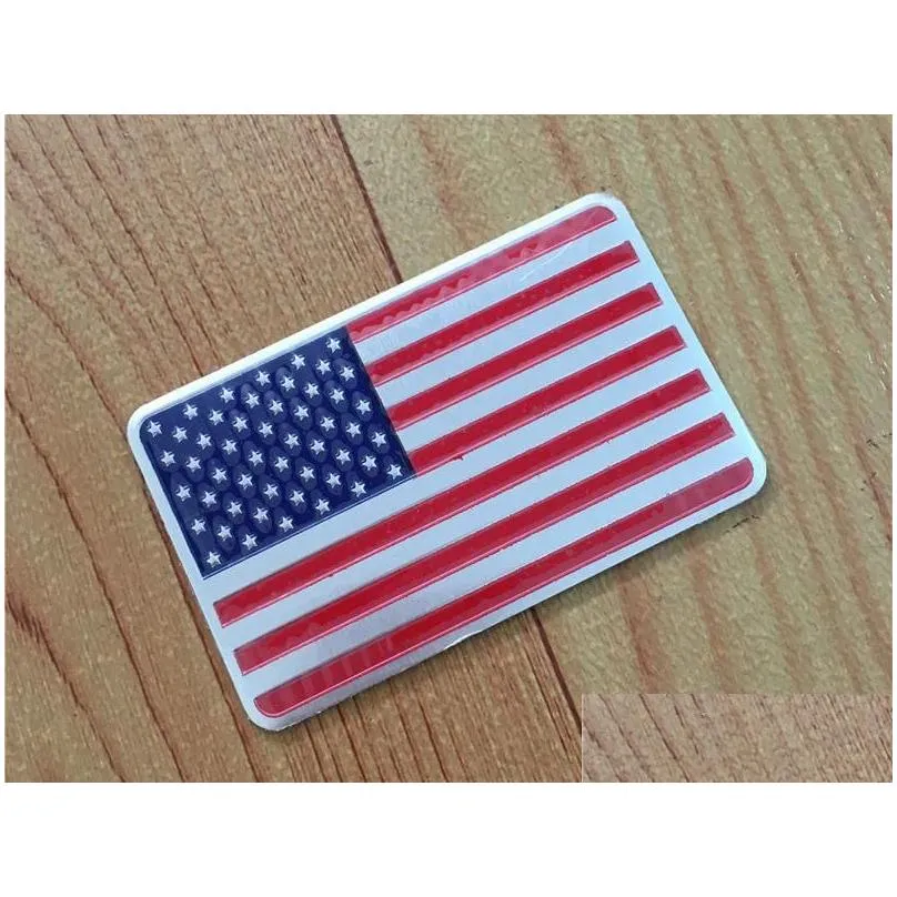 Fashion Car Styling National Flag 3D Metal Chrome Aluminium Alloy Emblem Badge Sticker For American Australia France Germany England