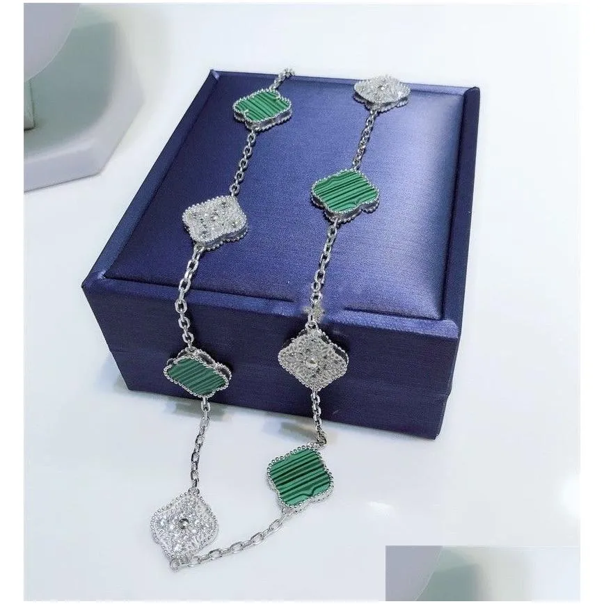 2023-fashion classic pendant 4/four leaf clover10 flower necklace single diamond elegant clover necklaces for woman jewelry gift