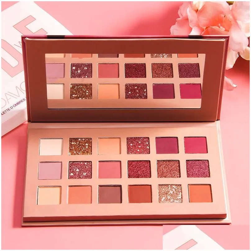 Pearlescent 18 color eyeshadow palettes desert rose eye shadow disc marble makeup plate