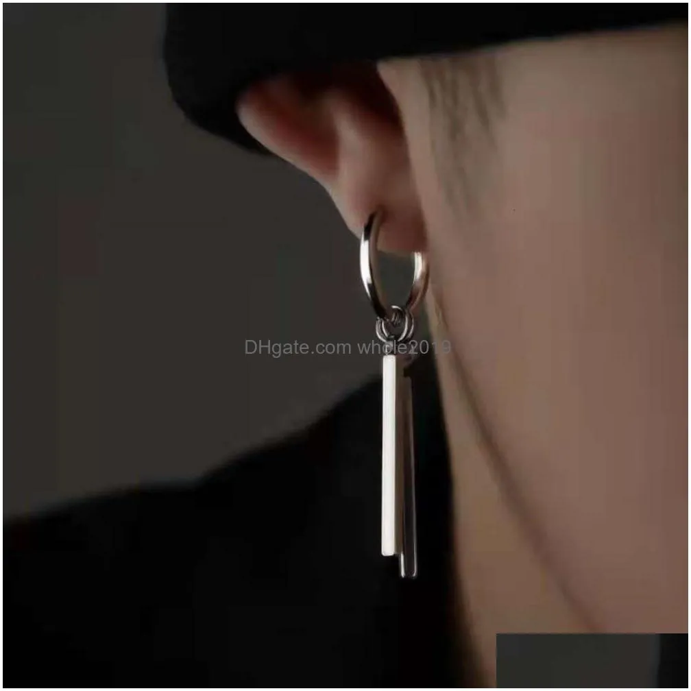 Stud Made Of Pure Titanium Steel High-End Trendy Personalized Ruffian And Handsome. Earrings For Men Saon No Punching Drop Delivery Je Dhtxy