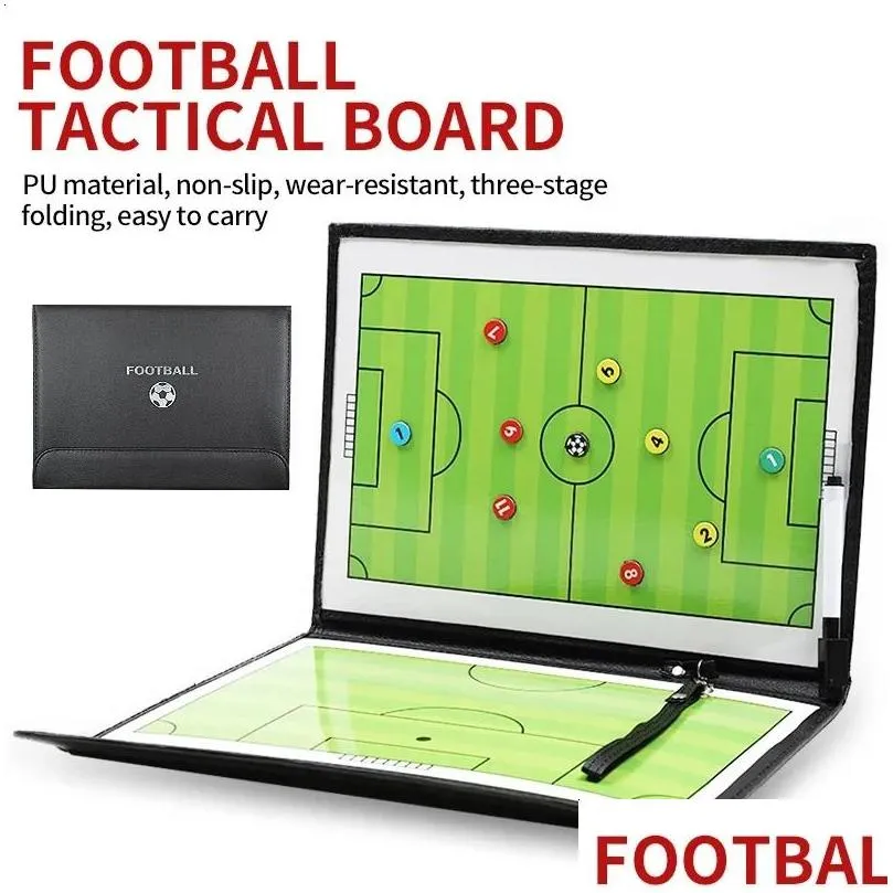 Other Sporting Goods Foldable Football Magnetic Tactic Board Soccer Coaching Clipboard for Match Train With Marker Pieces 2-in-1 Soccer Accessories
