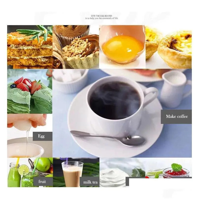 Egg Tools Handheld Whisk Electric Home Small Baking Cake Mixer Cream Matic Milk Coffee Mini Frother Drop Delivery Dhmhl