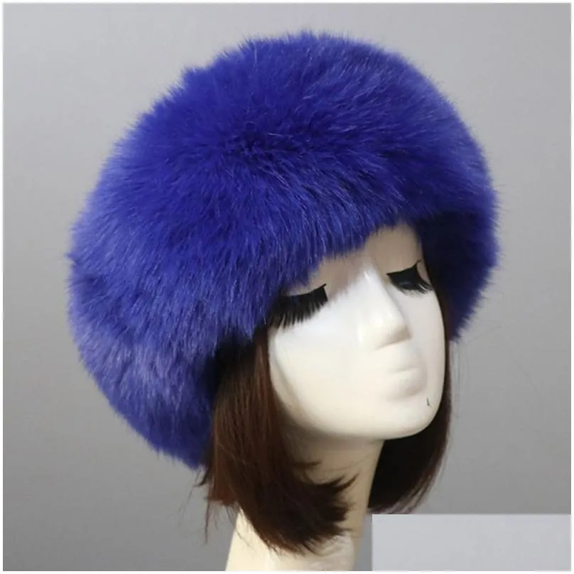 beanie/skull caps ht3452 fur hat women thick warm faux fur russian hat ushanka ladies skullies beanies female winter hats for women headband