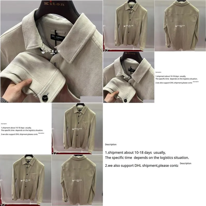 Men`S Jackets Mens Jackets Spring Kiton Suede Khaki Casual Coat Drop Delivery Apparel Men`S Clothing Men`S Outerwear Coats Dh6Ll