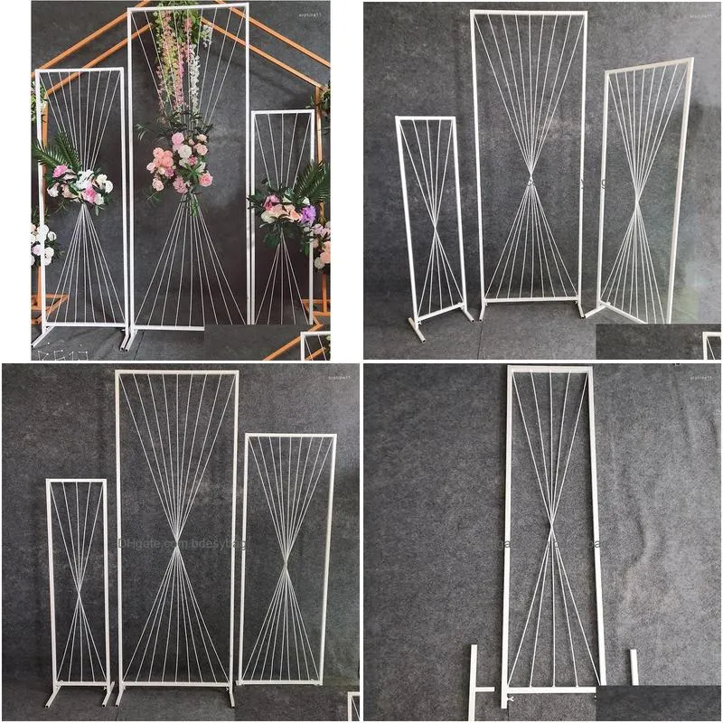 Party Decoration Party Decoration Wedding Props Wire Geometric Frame Sn Background Window Road Drop Delivery Home Garden Festive Party Dhyfx