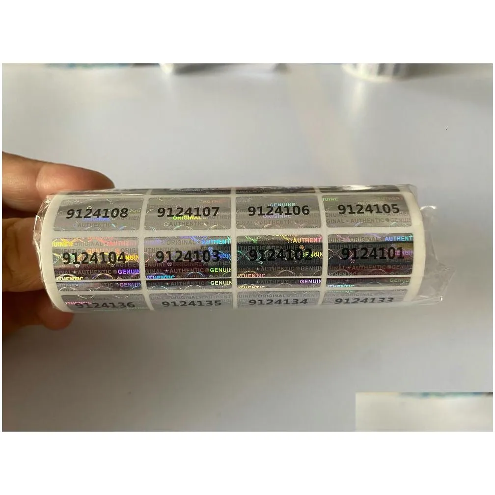 Notepads Wholesale Notepads 1000Pcs Security Seal Tamper Evident Warranty Void Stickers 20Mmx10Mm Hologram Numbered 230510 Drop Delive Dhg3P