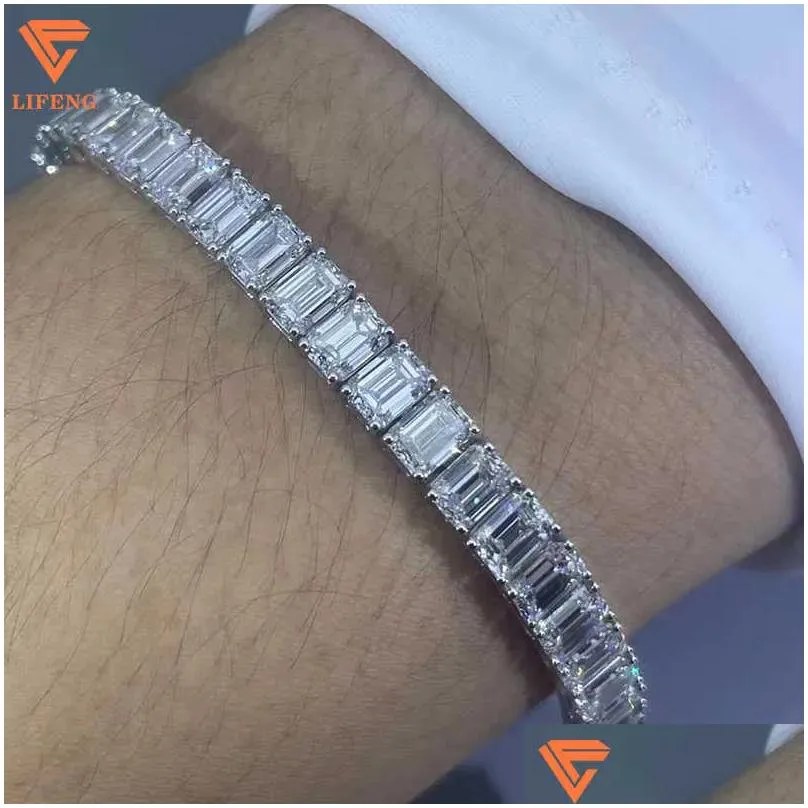 Pendant Necklaces Hip Hop Tennis Bracelet Jewelry 925 Sier With Baguette Moissanite Diamonds Can Custom Pass The Diamond Test Drop Del Dhcok