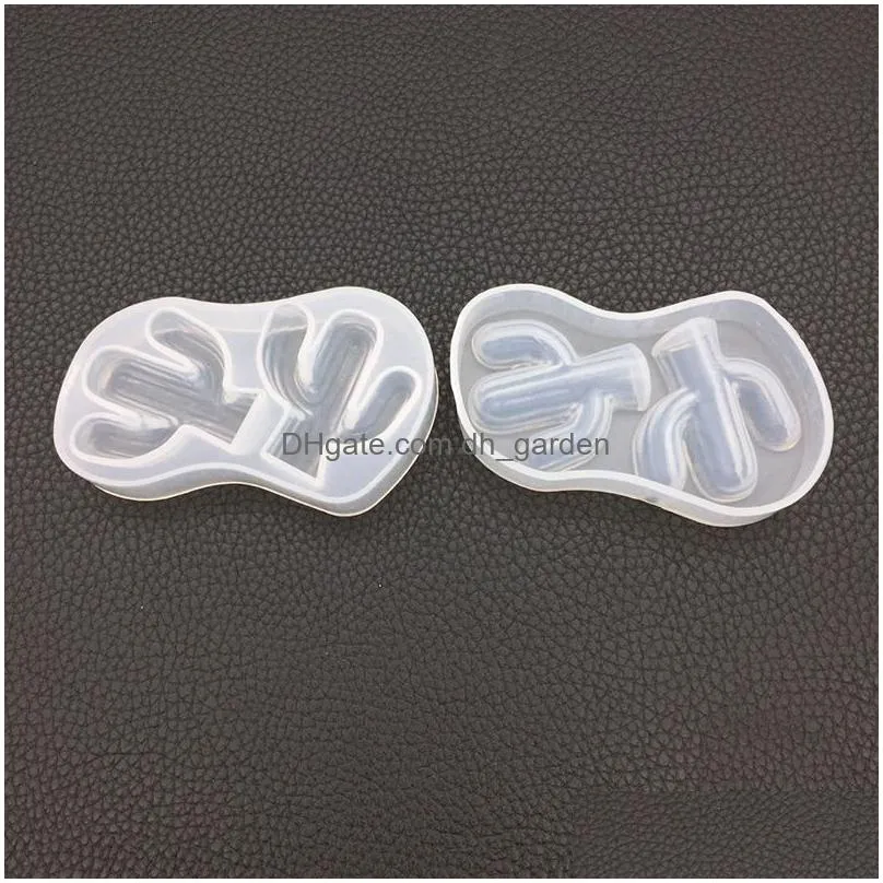 Molds 2Pcs Cactus Sile Mold Diy Resin Sil Jewellery Making Craft For Necklace Pendant Metal Clays Cabochon Drop Delivery Jew Dhgarden Dh48Y