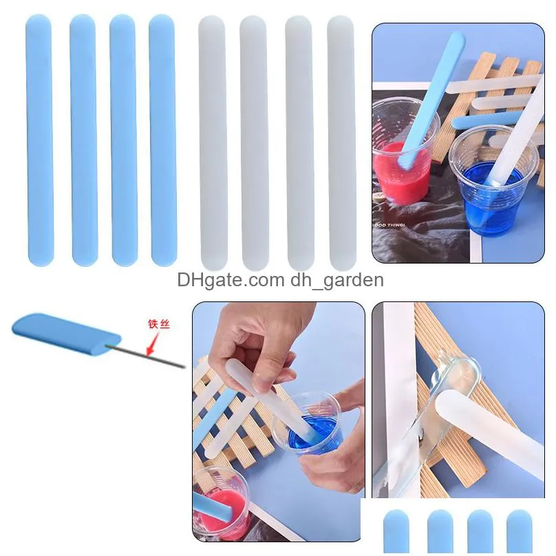 Other Resin Sticks Jewelry Making Tools Reusable Sile Stir Stirring Rod For Mixing Epoxy Liquid Paint Popsicle Stick Diy Dro Dhgarden Dhqf1