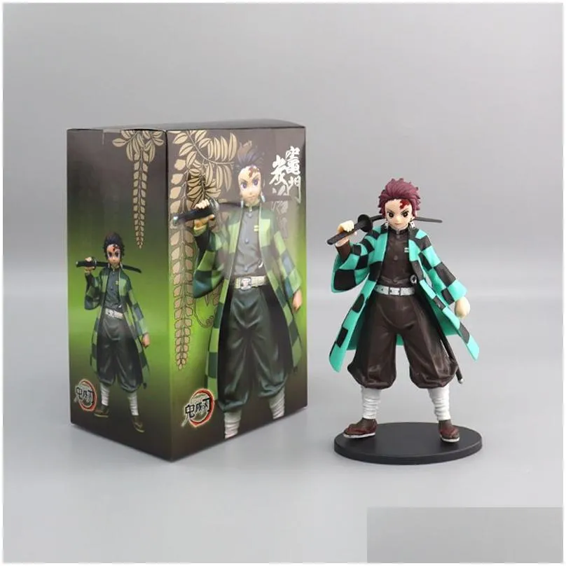 Action & Toy Figures 15Cm Demon Slayer Action Figures Kamado Tanjirou Agatsuma Zenitsu Nezuko Warrior Pvc Model Toys Drop Delivery Toy Dhfao