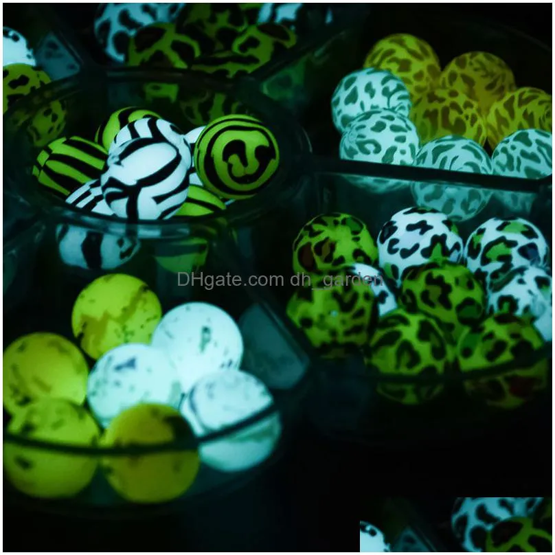 Other 15Mm Round Luminous Printing Soft Sile Bead Food Grade Bpa Glow In The Dark Loose Beads For Diy Jewelry Making Drop De Dhgarden Dhnvo