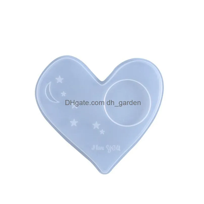 Molds New Style Heart Coaster Sile Molds Coffee Cup Mat Resin Epoxy Mold Moon Star Casting Diy Drop Delivery Jewelry Jewelry Dhgarden Dhjba