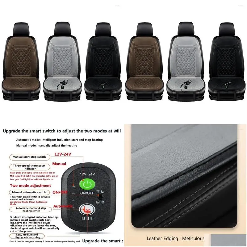 Car Seat Covers Heated 12v Flannel Winter Cushion For Electric With Pressure-Sensitive Switch To Reduce