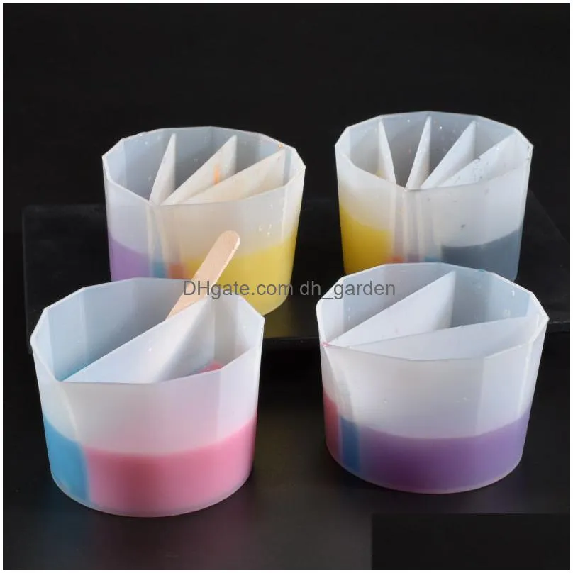 Other Jewelry Tools Rusable Sile Split Cup For Acrylic Paint Resin Pouring Diy Making Mti Channel Set Fluid Art Ding Accesso Dhgarden Dhylp