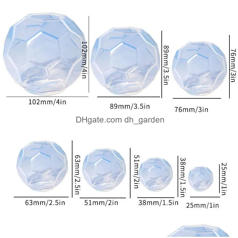 Molds Hexagonal Cut Surface Sphere Resin Mold Soft Sile Flexible Round Ball Faceted Gem Mod Diy Jewelry Crafts Drop Delivery Dhgarden Dhnh2