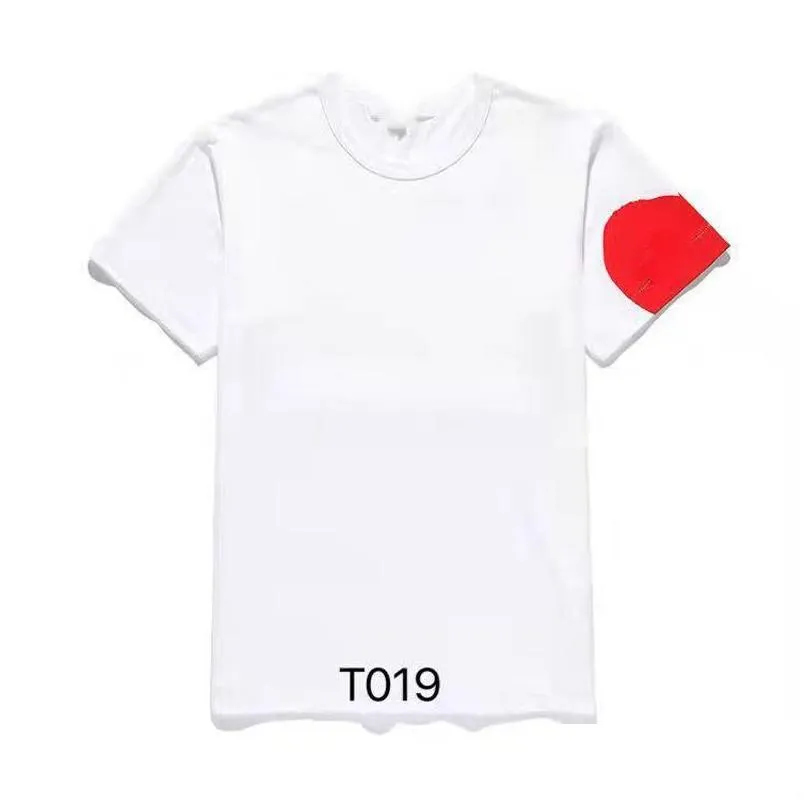 Men`S T-Shirts Fashion Mens Play T Shirt Designer Red Heart Commes Casual Women Shirts Des Badge Garcons High Quanlity Tshirts Cotton Dh4Q7