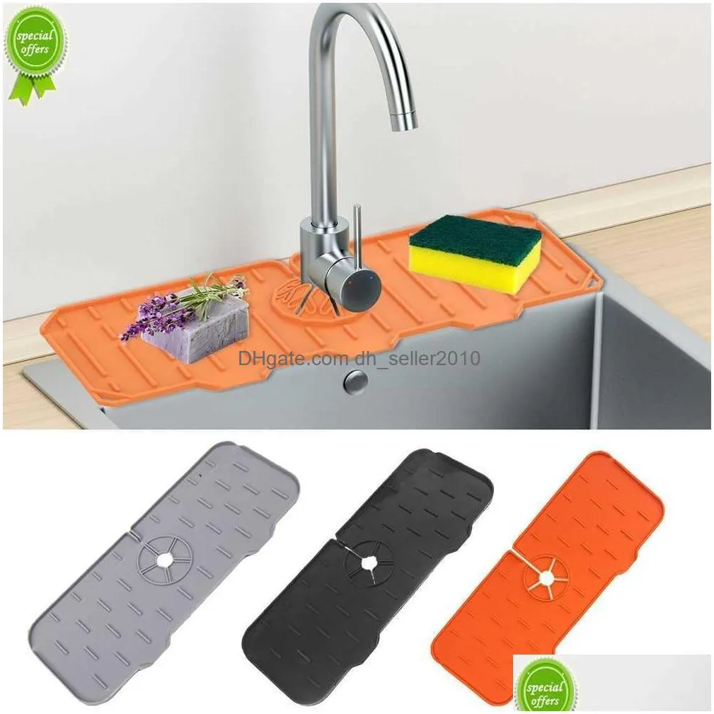 Baking & Pastry Tools New Kitchen Sile Faucet Mat Flower Sink Splash Pad Drain Bathroom Countertop Protector Quick Dry Tray Drop Deliv Dhm4B
