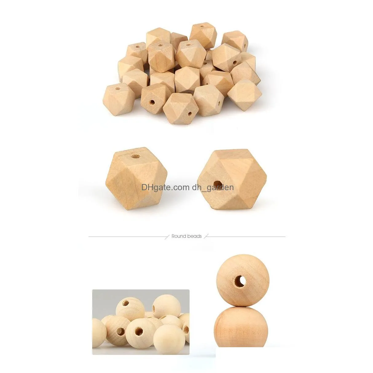 Wood Natural Wood Color Round Wooden Beads 20Mm 15Mm 12Mm 10Mm High Quality Lead- Diy Jewelry Accessories Wholesale Drop Del Dhgarden Dhkby