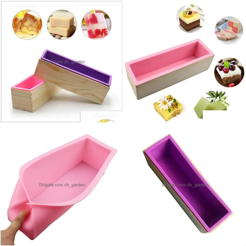 Molds Rec Sile Loaf Soap Molds With Wooden Box For Making Supplies Drop Delivery Jewelry Jewelry Tools Equipment Dhgarden Dhkvh