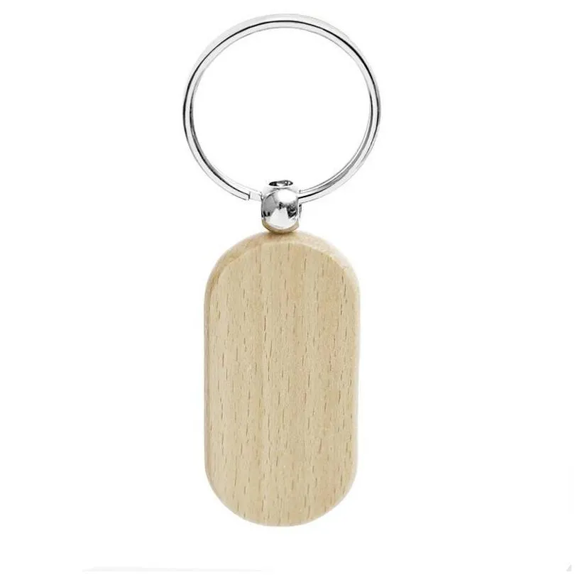 stock beech wood keychain party favors blank personalized customized tag name id pendant key ring buckle creative birthday gift xu