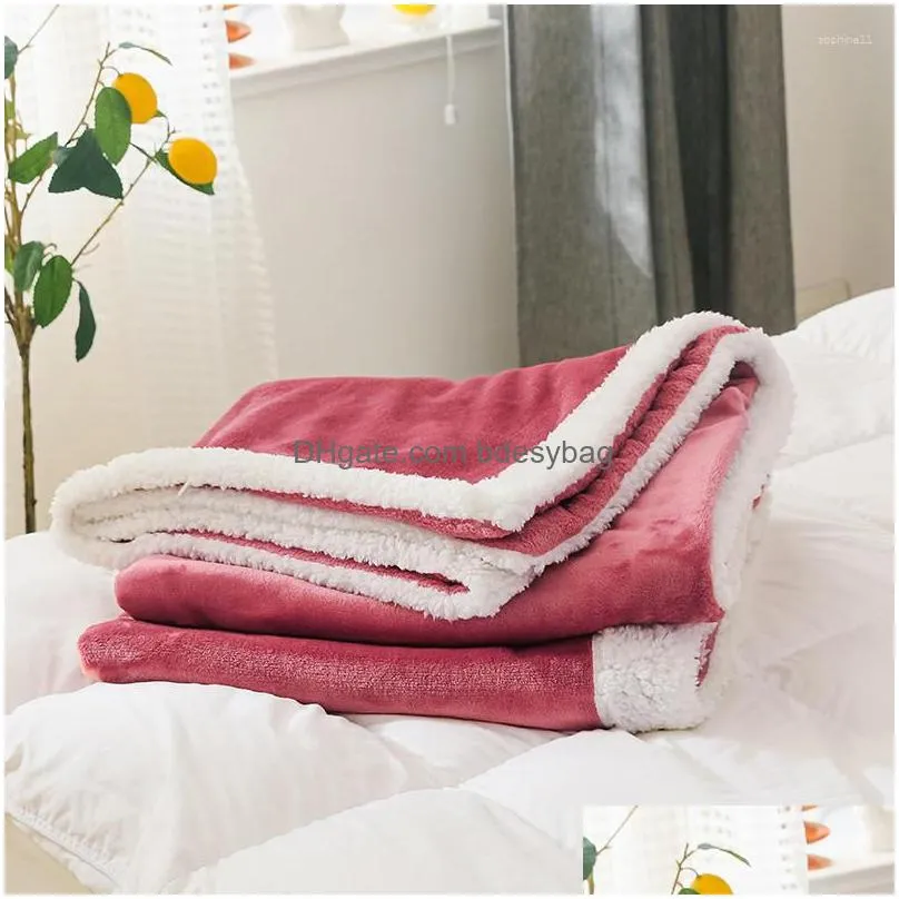 Blankets Blankets Bonenjoy Fleece Throw Blanket On The Bed Single Queen King Size Soft Warm Winter Plaid For Sofa Flannel Koc Drop Del Dhnzb