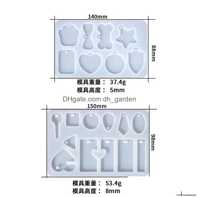 Molds Sile Jewelry Casting Molds Pendant Necklace Mod With Mti Shapes For Craft Polymer Clay Resin Epoxy Making Drop Deliver Dhgarden Dhnqc