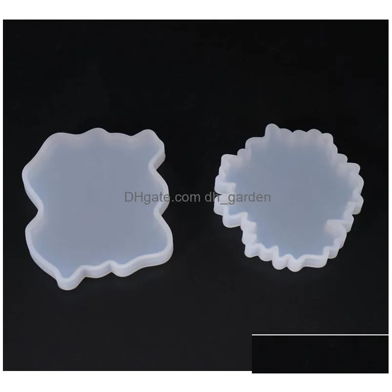 Molds Sile Mold Agate Geode Coaster For Cup Epoxy Resin Art Edge Crystal Mod Crafting Drop Delivery Jewelry Jewelry Tools Equ Dhgarden Dhbkg