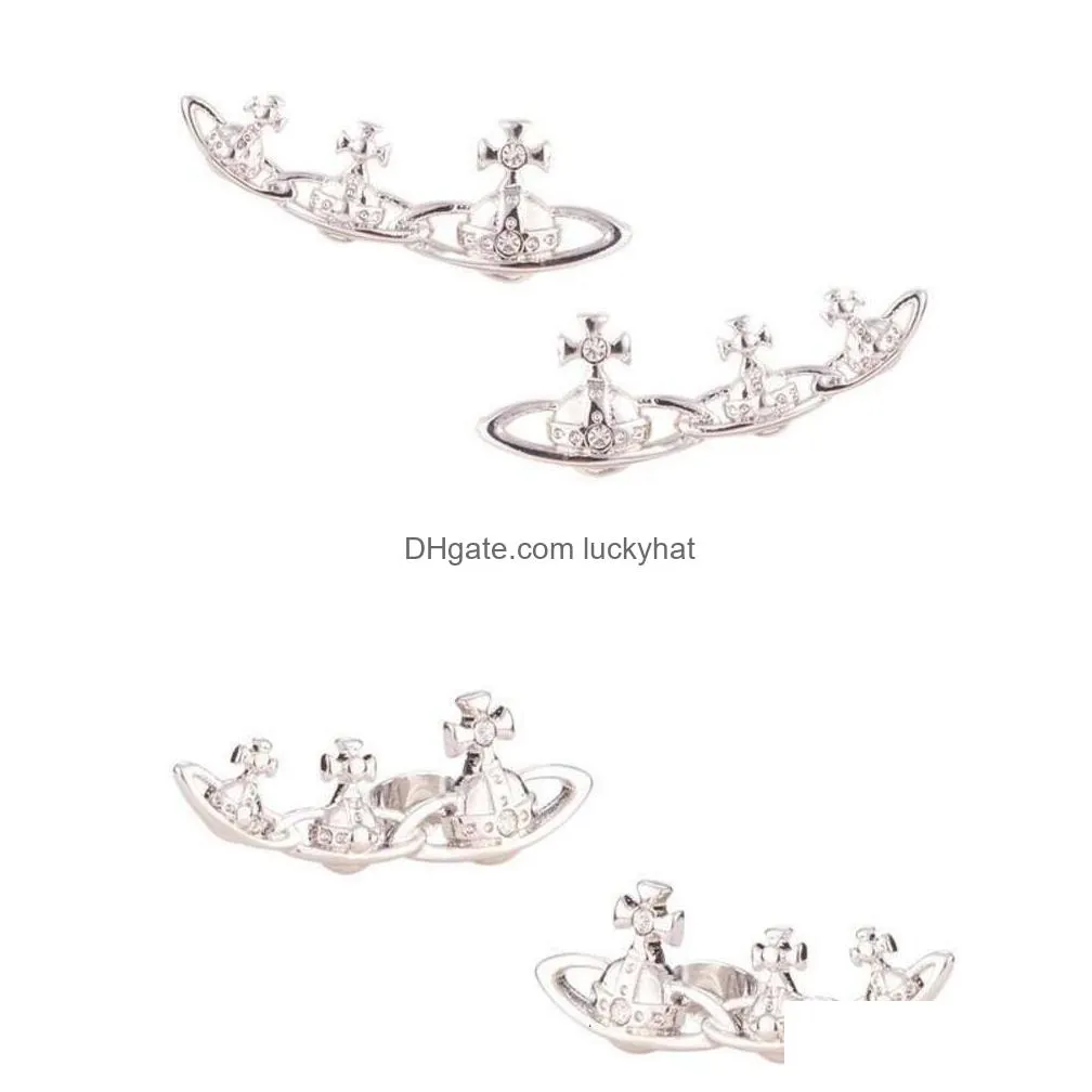 Stud Western Empress Dowager Vivi An San Series Gradual Size Earrings Womens Trendy Simple And Small Design High End Drop Delivery Jew Dhhjo