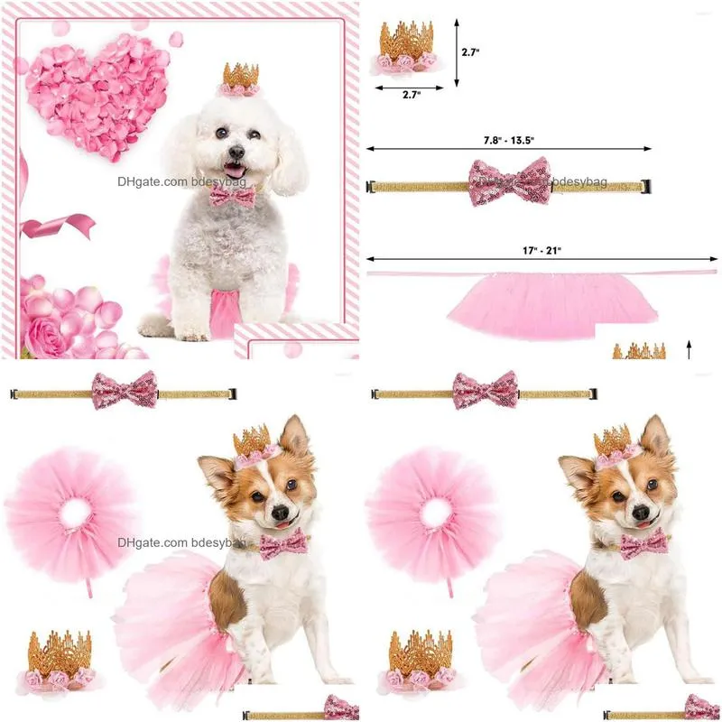 Cat Costumes Cat Costumes Dog Tutu Skirt With Bowtie Crown Birthday Party Supplies Pet Cosplay For Halloween Christmas Holidays Weddin Dhcrh