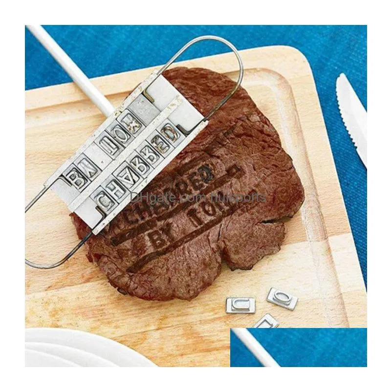 bbq barbecue grill branding iron signature name marking stamp tool meat steak burger 55 x letters and 8 spaces bakery accessories