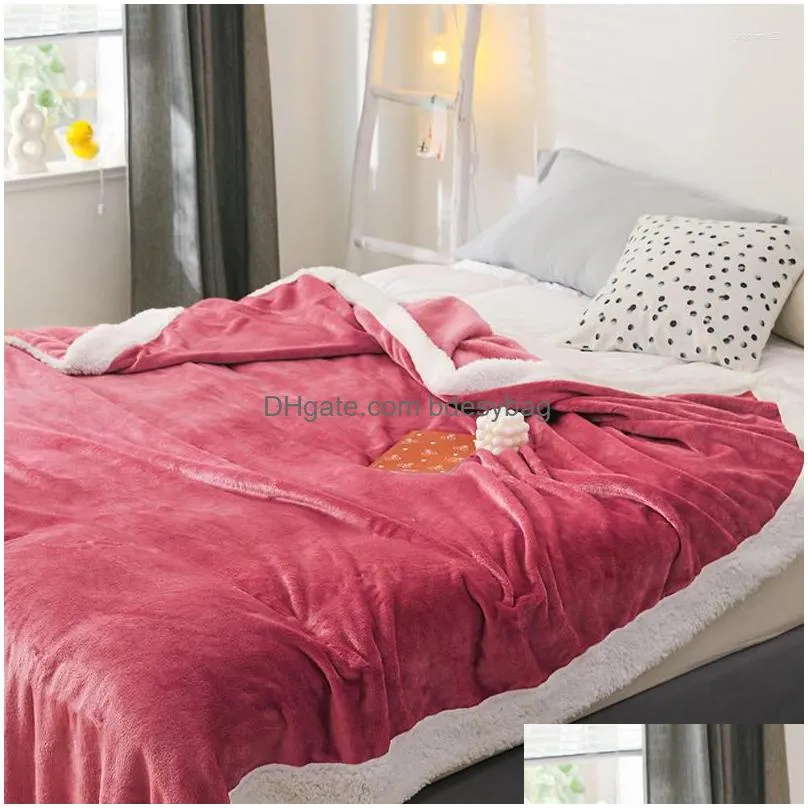 Blankets Blankets Bonenjoy Fleece Throw Blanket On The Bed Single Queen King Size Soft Warm Winter Plaid For Sofa Flannel Koc Drop Del Dhnzb